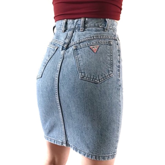 guess denim skirt